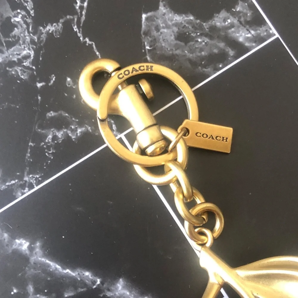 Coach Gold-Tone Cherry Keychain with Red Glitter Cherries - Picture 3 of 4